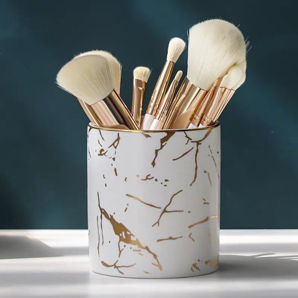 Marble Pattern Ceramic Jar - Little Home Hacks